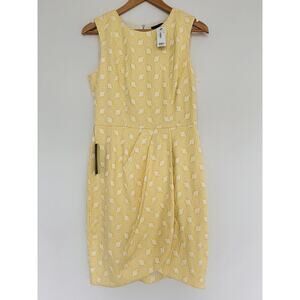 NEW THE LIMITED Sheath Sleeveless Dress Sz 4 Yellow Textured Lined Coquette